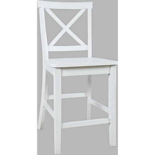 Eastern Tides X Back Counter Stool in Brushed White(Set of 2)